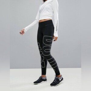 NIKE Power Legend Training Dri-Fit Just Do It Graphic Logo Cuff Leggings S
